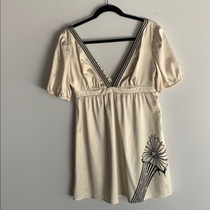 Cream Satin Dress